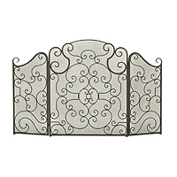 Black Metal Traditional Fireplace Screen