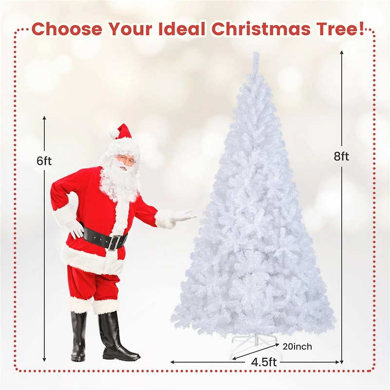 8ft. Unlit White Pine Artificial Christmas Tree