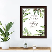 He Has Risen Olives 2 16" x 20" Walnut Framed Print Under Plexiglass
