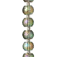 Aqua Faceted Rondelle Glass Beads, 10mm by Bead Landing™