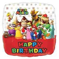 17" Super Mario Bros™ Happy Birthday Mylar Balloon
