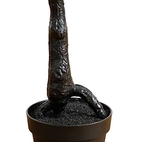 4ft. Pre-Lit Artificial Halloween Black Spooky Twig Tree with Bats and 120 Orange & Purple LED Lights