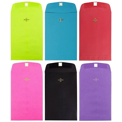 JAM Paper 9" x 6" Assorted Open End Catalog with Clasp Envelopes, 60ct.