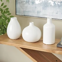 White Ceramic Minimal Ceramic Vase Set