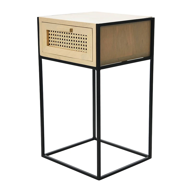 Hello Honey® 22" Natural Cane & Mango Wood End Table