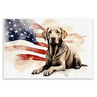 Stupell Industries Patriotic Dog with Flag Wall Plaque Art