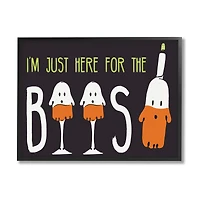 Stupell Industries Here for the Boos Phrase Halloween Ghost Pun Framed Wall Art
