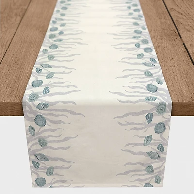 Shell & Coral Border Cotton Twill Runner