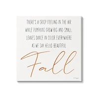 Stupell Industries Hello Beautiful Fall Uplifting Rhyme Canvas Wall Art