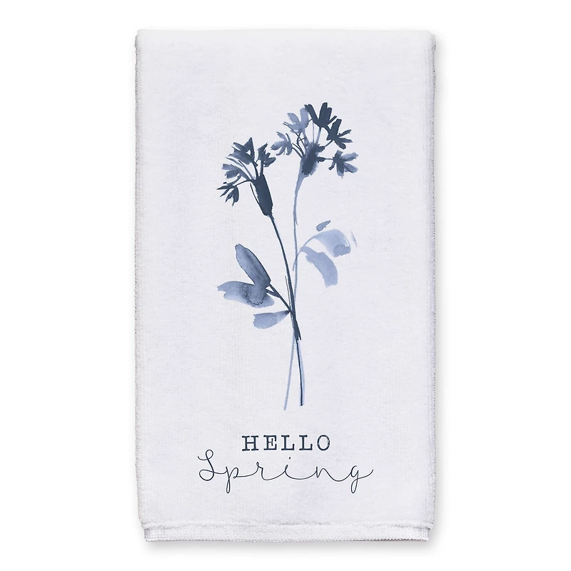 Hello Spring Blue Floral Tea Towel Set