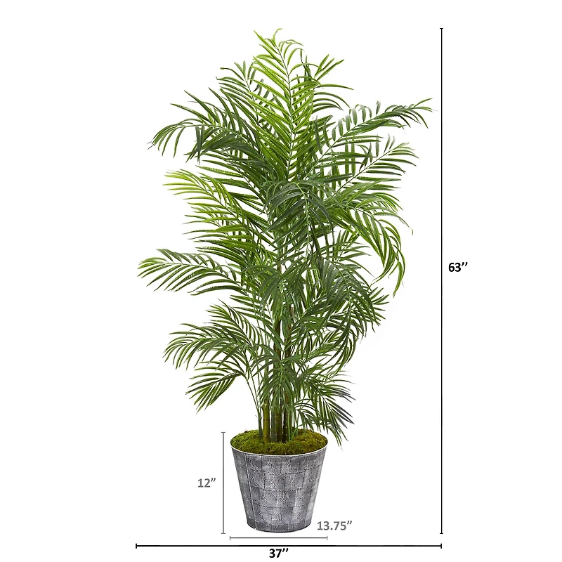 5.3ft. UV Resistant Areca Palm Tree in Decorative Planter