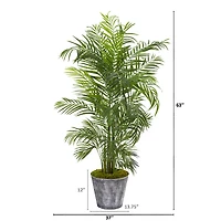 5.3ft. UV Resistant Areca Palm Tree in Decorative Planter