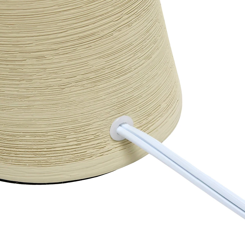 Simple Designs White Shade Ceramic Hourglass Table Lamp