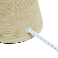 Simple Designs White Shade Ceramic Hourglass Table Lamp