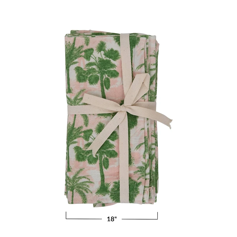 Hello Honey® Green Palm Tree Cotton Napkins, 4ct.