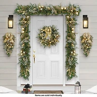 6ft. Battery-Operated Pre-Lit Gold Decorated Artificial Garland