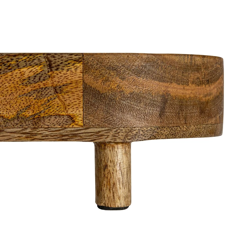 Hello Honey® 21.5" Natural Footed Mango Wood Tray