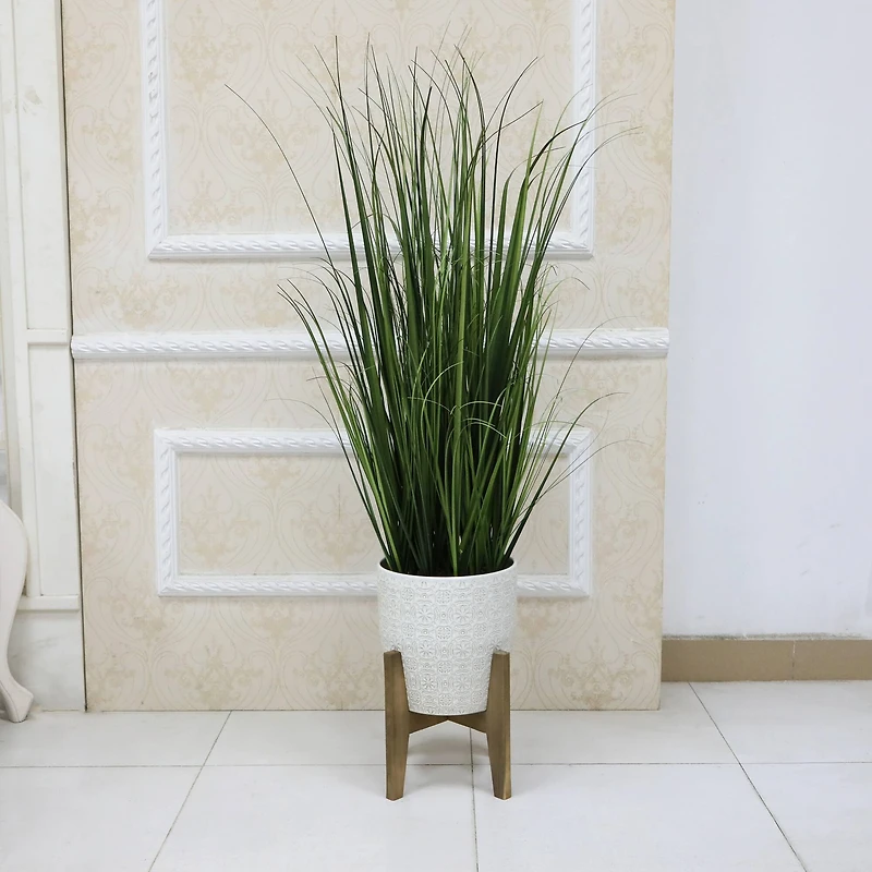 Flora Bunda® 50" Onion Grass In 10" Catheral Ceramic Pot On Stand