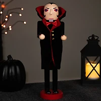 14" Black & Red Wooden Vampire Halloween Nutcracker