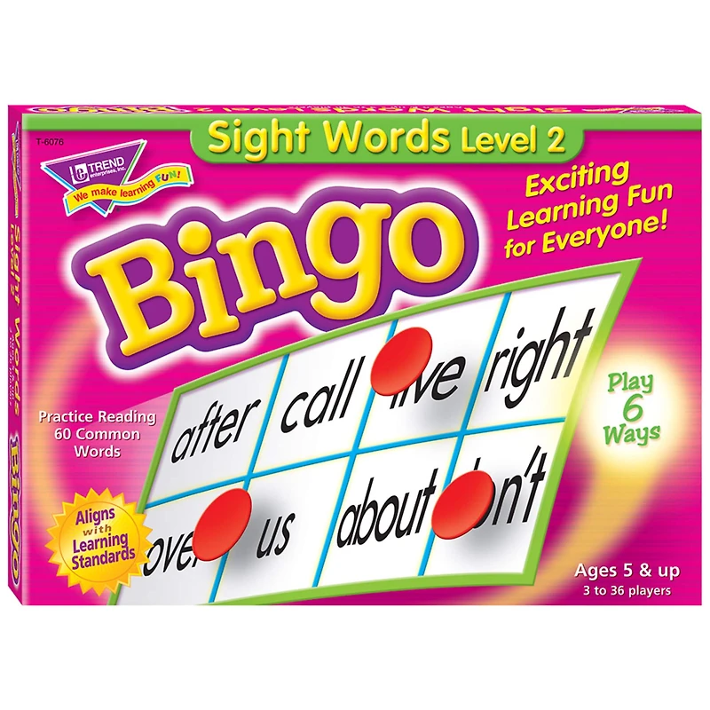 Trend Enterprises® Sight Words Level 2 Bingo Game