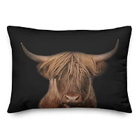 Moody Highland Cow 14" x 20" Throw Pillow