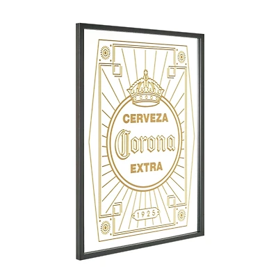 American Art Decor Corona Silkscreen Printed Framed Bar Sign