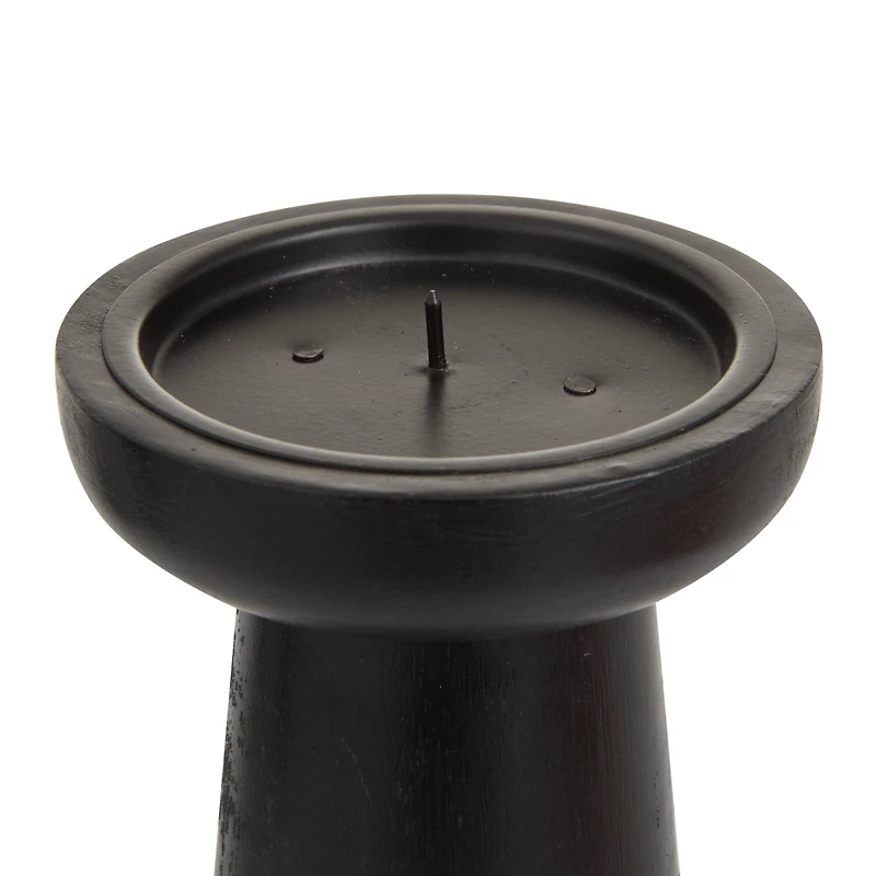 Black Wood Modern Candle holder 10",6",8"