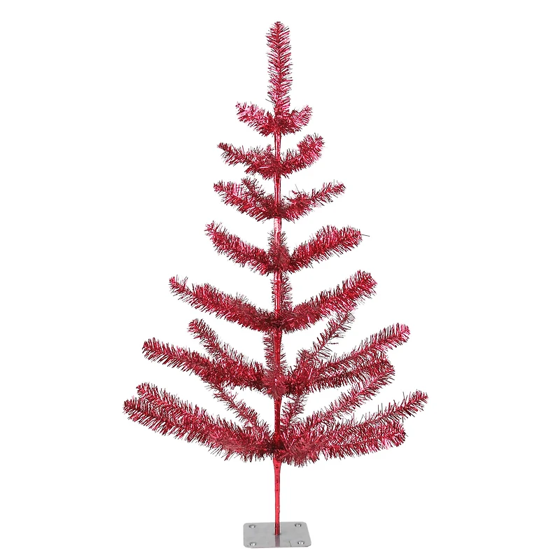 3ft. Unlit Red Tinsel Twig Artificial Christmas Tree