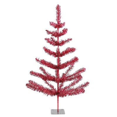 3ft. Unlit Red Tinsel Twig Artificial Christmas Tree