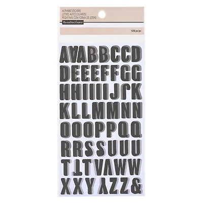 Black Block with Gray Shadow Alphabet Stickers by Recollections™