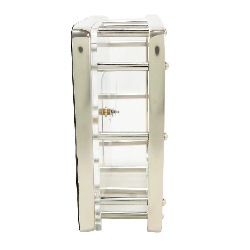 8" Silver Aluminum Geometric Dimensional Open Frame Clock