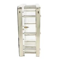 8" Silver Aluminum Geometric Dimensional Open Frame Clock