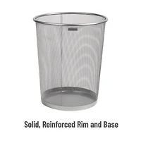 Mind Reader 2 Piece Garbage Round Metal Mesh Waste Basket Recycling Bin