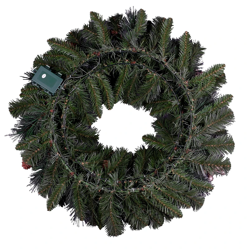 24" Crestwood® Clear Lights Pre-Lit Gold Spruce Wreath