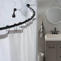 Bath Bliss Matte Black Curved Shower Rod