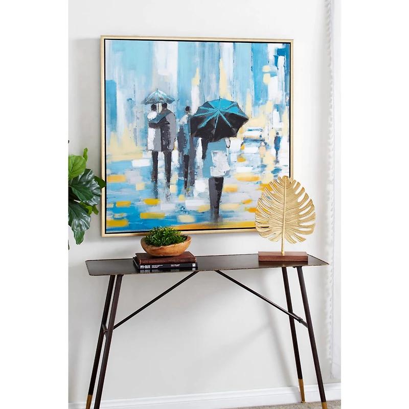 Blue Contemporary Canvas Wall Art, 39" x 39"