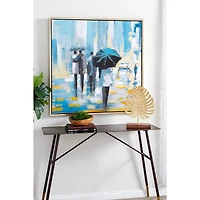 Blue Contemporary Canvas Wall Art, 39" x 39"