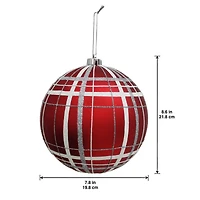 8.25" Red & Silver Glitter Jumbo Ball Ornament by Ashland®