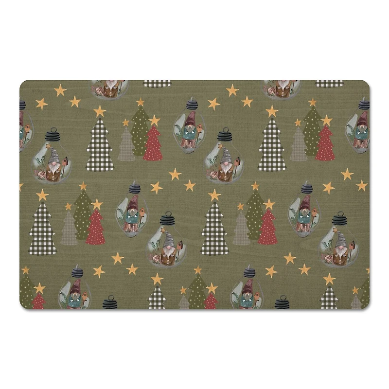Tree & Globe Pattern Floor Mat