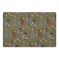Tree & Globe Pattern Floor Mat