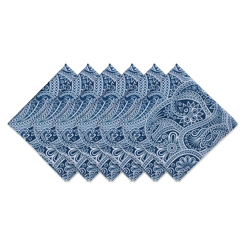 DII® Blue Paisley Print Outdoor Napkins, 6ct.