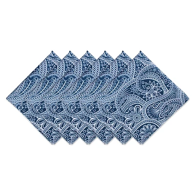 DII® Blue Paisley Print Outdoor Napkins, 6ct.