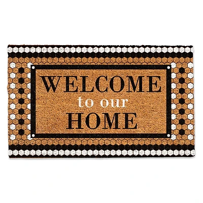 Welcome to Our Home Black & White Doormat