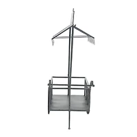 Black Metal Farmhouse Plantstand, 32" x 44"