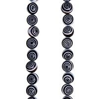 12 Pack: Black & White Eye-Dot Glass Round Beads, 10mm by Bead Landing™