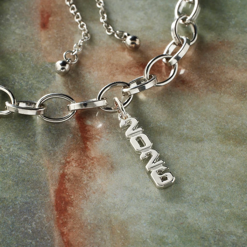 12 Pack: Silver Plated Year Charm by Bead Landing™