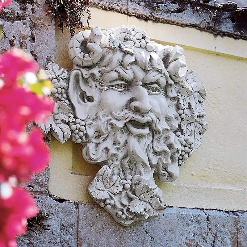 Design Toscano Bacchus Wine God Green Man Wall Sculpture