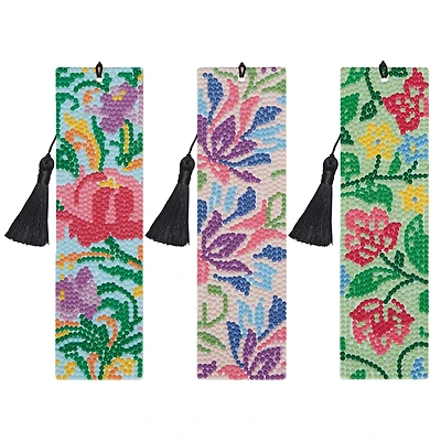 Vintage Floral Diamond Art Bookmark Kit by Make Market®