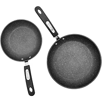 THE ROCK by Starfrit Fry Pans With Bakelite Handles Set