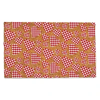 Checkered Heart Pattern Doormat